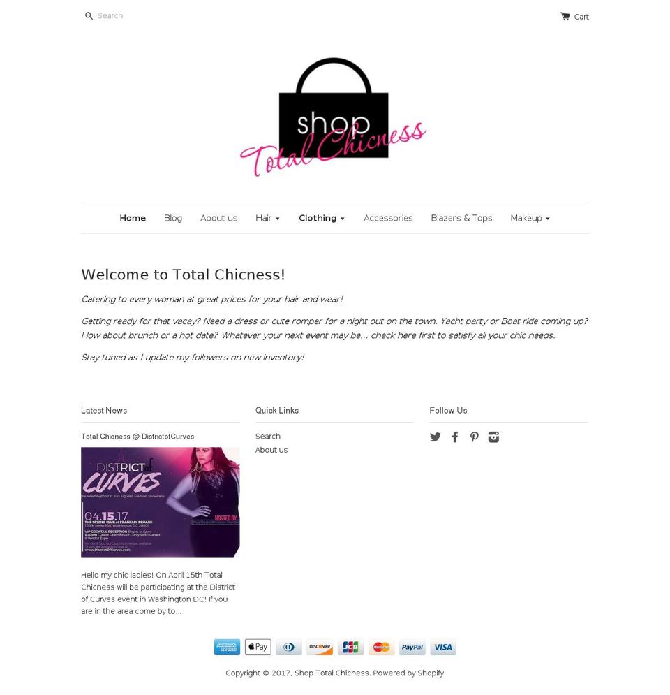 organic Shopify theme site example shoptotalchicness.com