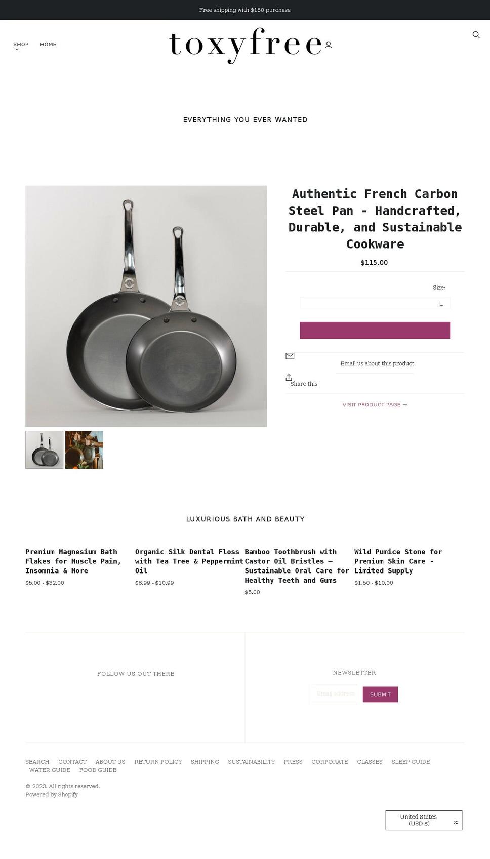 shoptoxyfree.com shopify website screenshot
