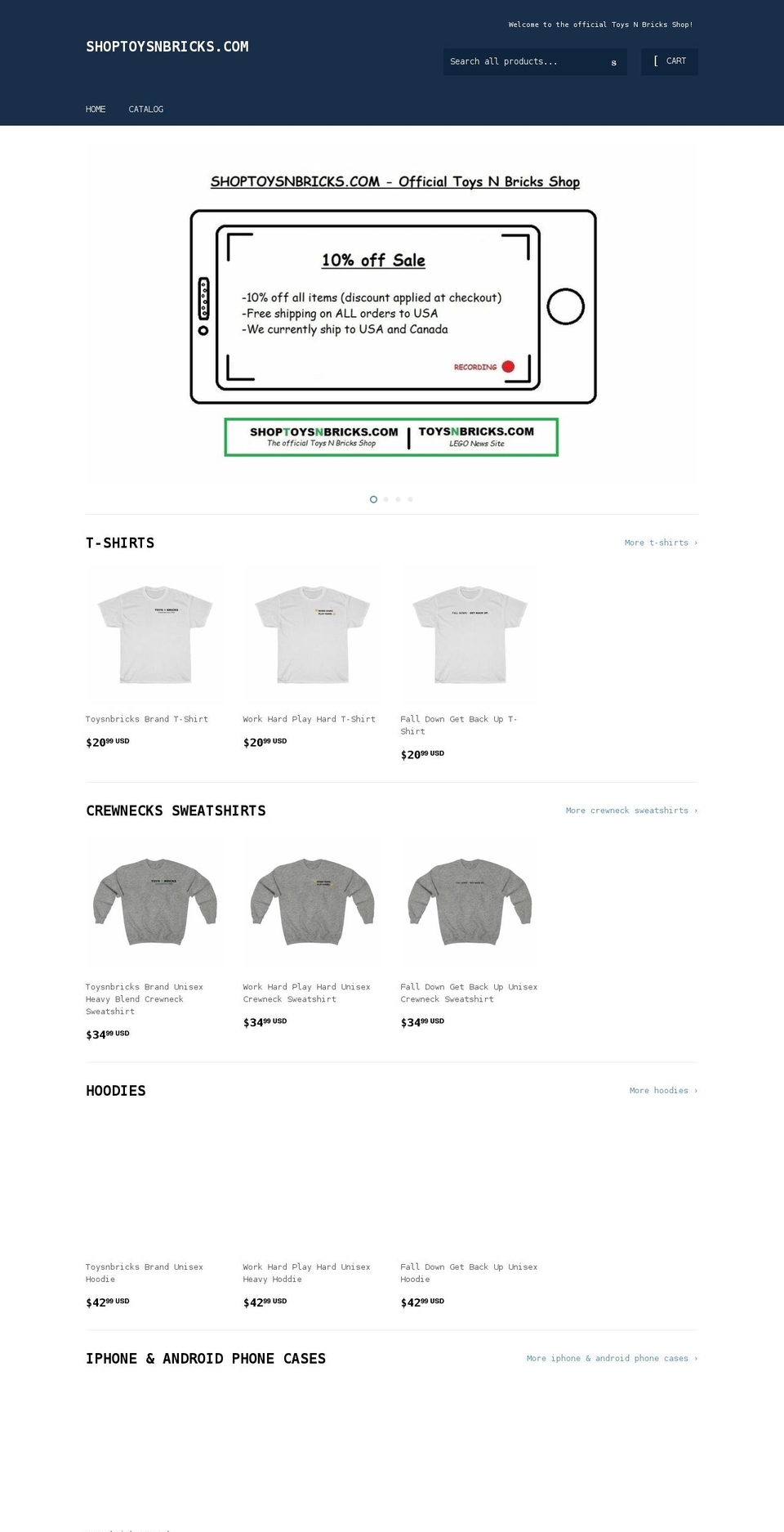 shoptoysnbricks.com shopify website screenshot