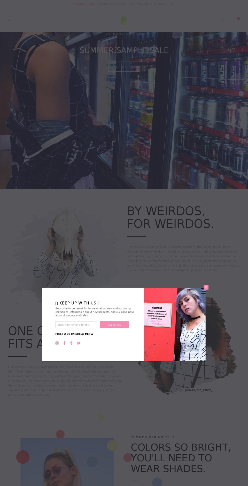 shoptrashqueen.com shopify website screenshot