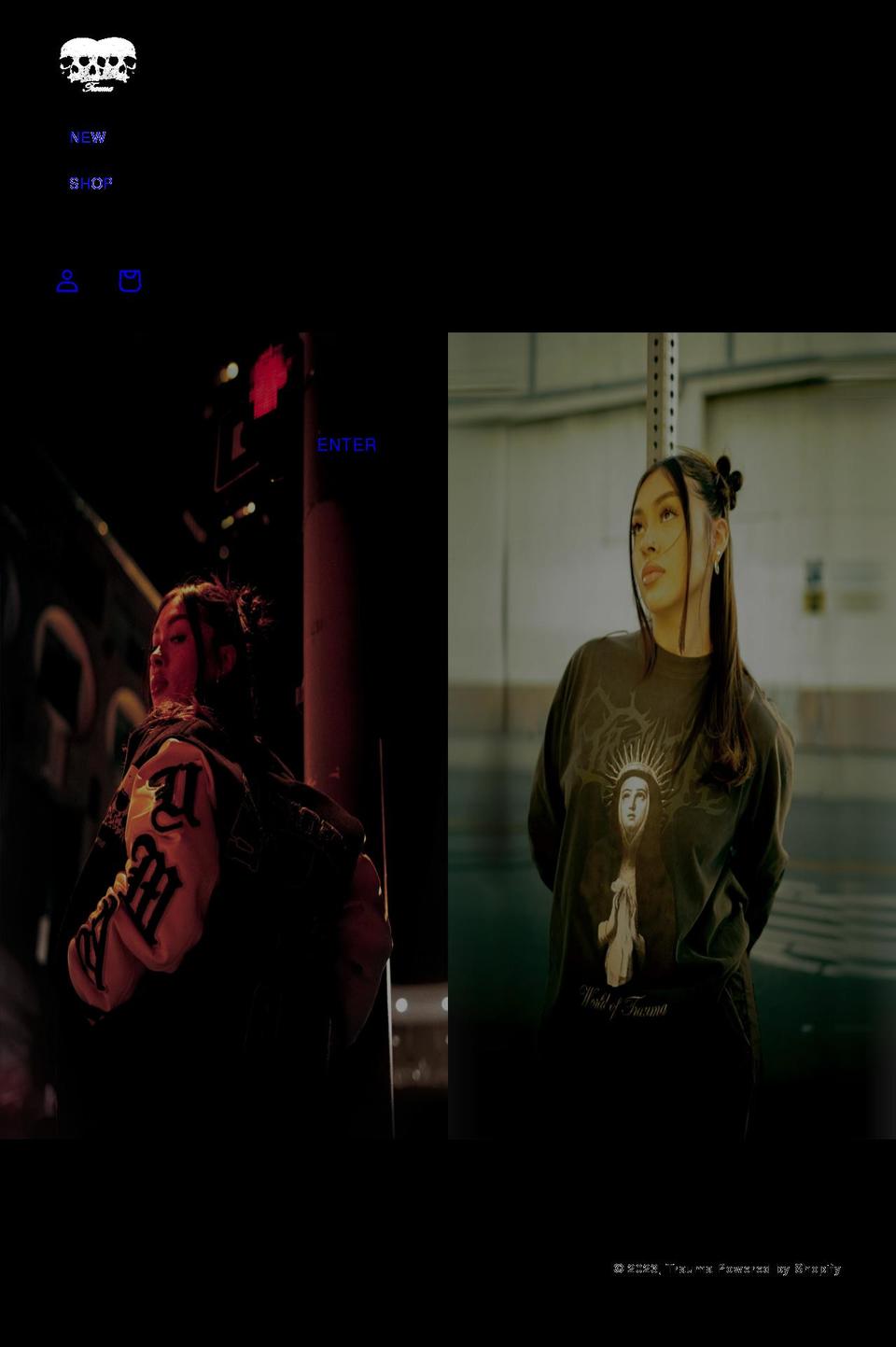shoptrauma.com shopify website screenshot