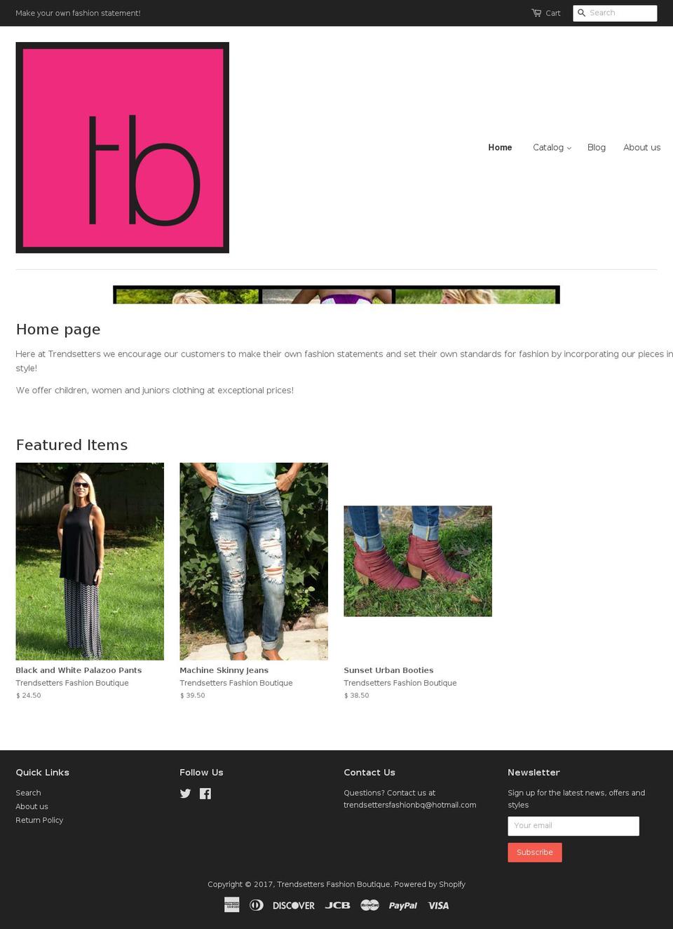 shoptrendsetters.com shopify website screenshot