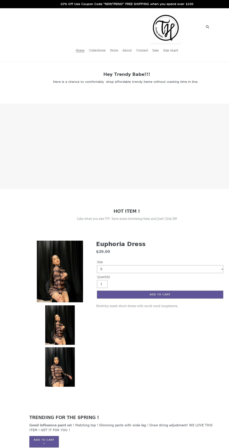 shoptrendyhabits.com shopify website screenshot