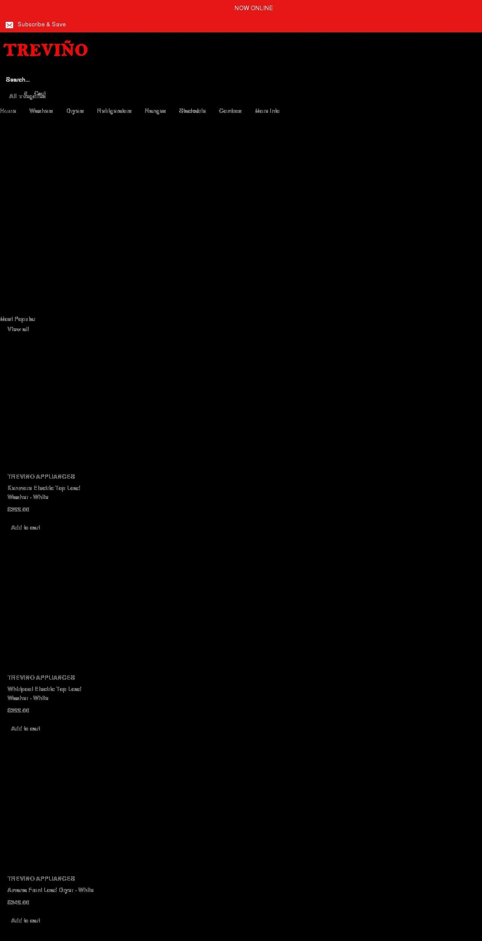 shoptrevino.com shopify website screenshot