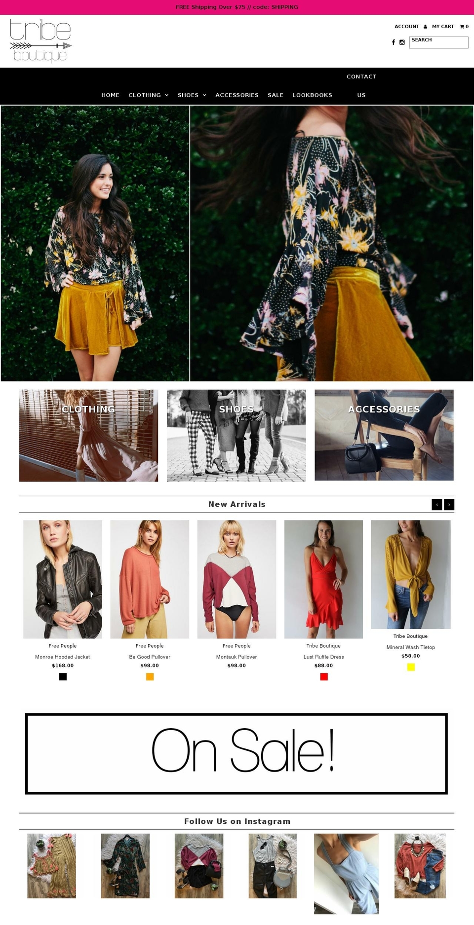 shoptribeboutique.com — Shopify storefront screenshot