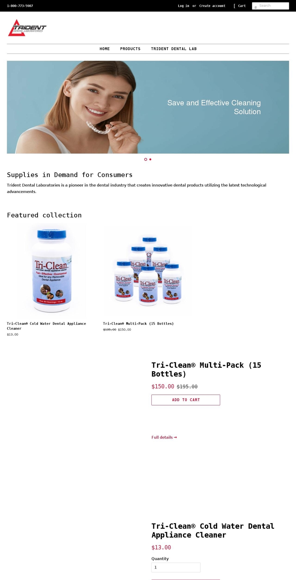 shoptridentlab.com shopify website screenshot