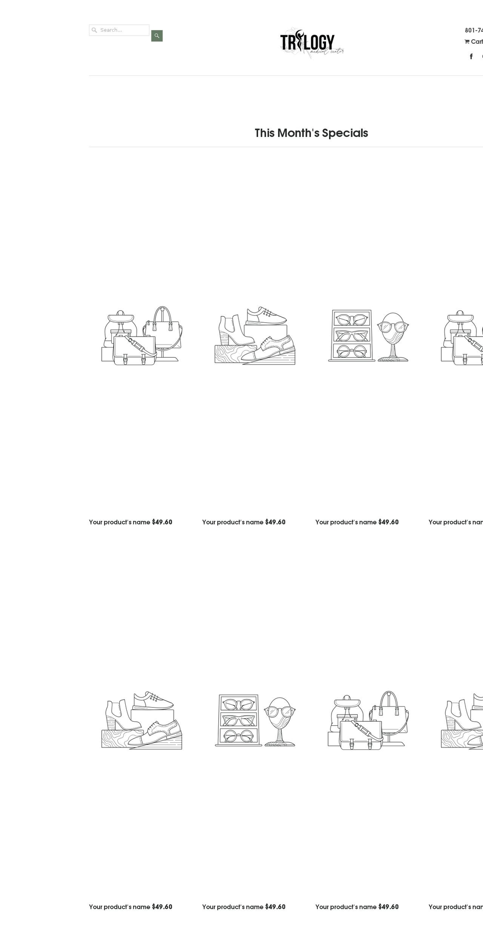 shoptrilogymed.com shopify website screenshot