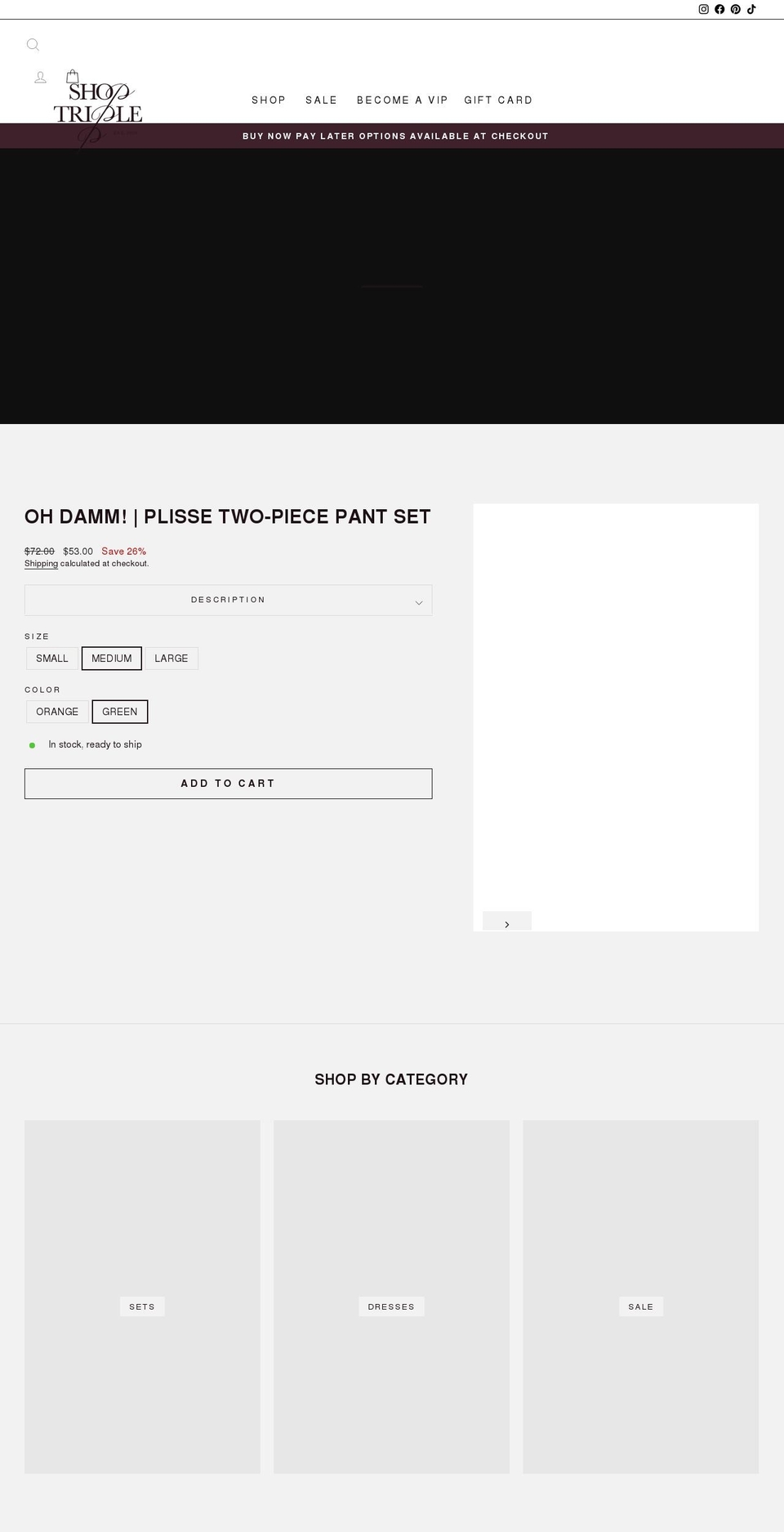 shoptriplep.com shopify website screenshot