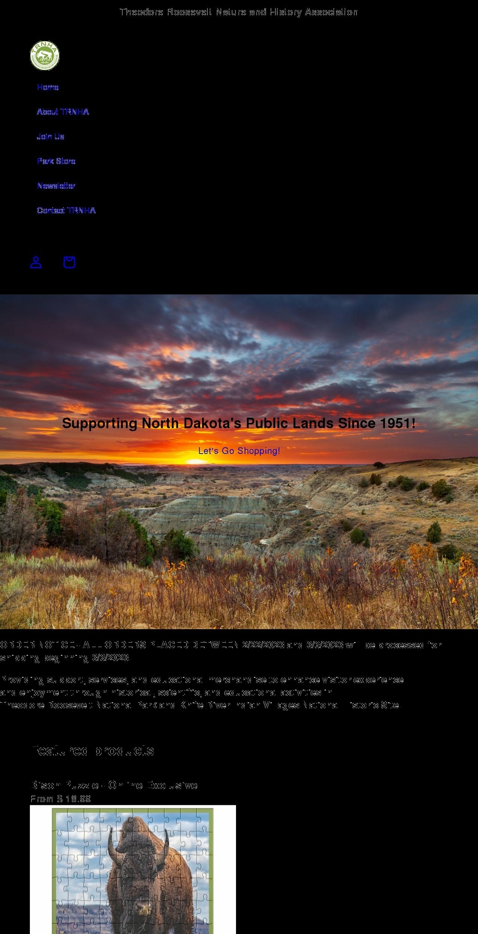 shoptrnha.com — Shopify storefront screenshot