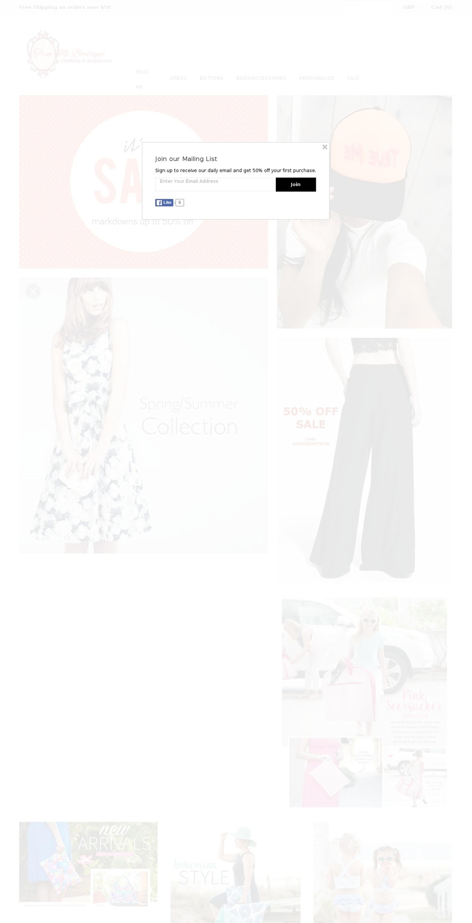 shoptrueme.com shopify website screenshot