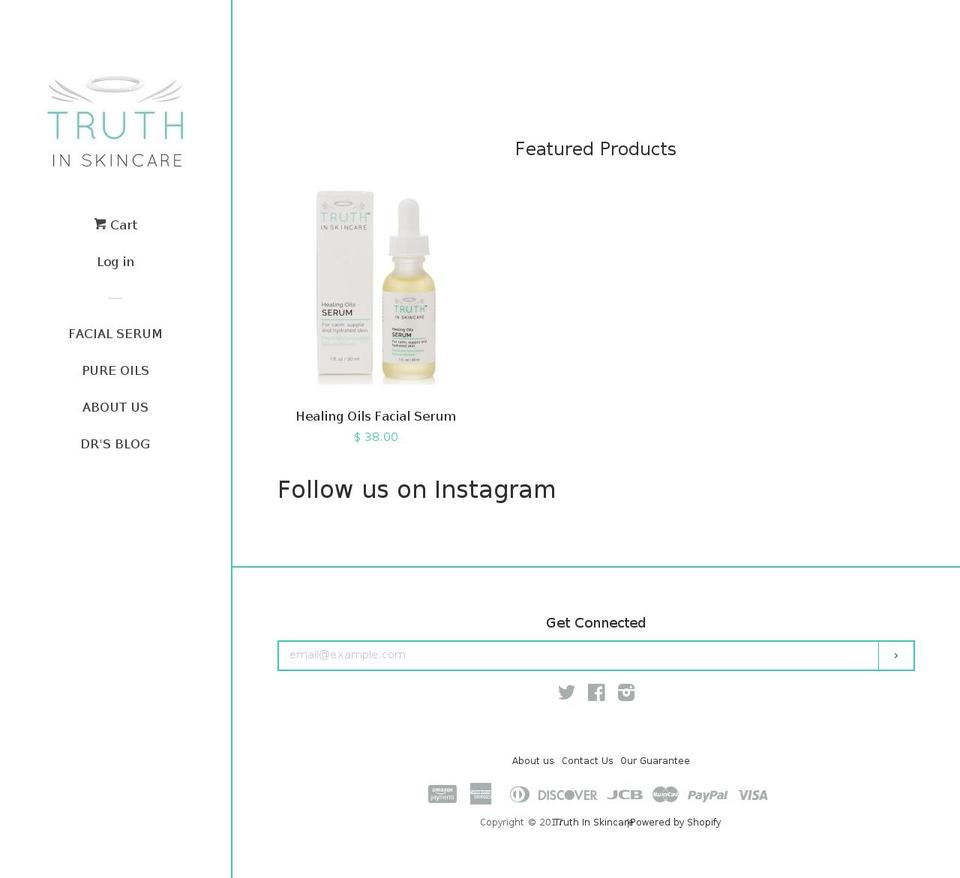 shoptruthinskincare.com shopify website screenshot