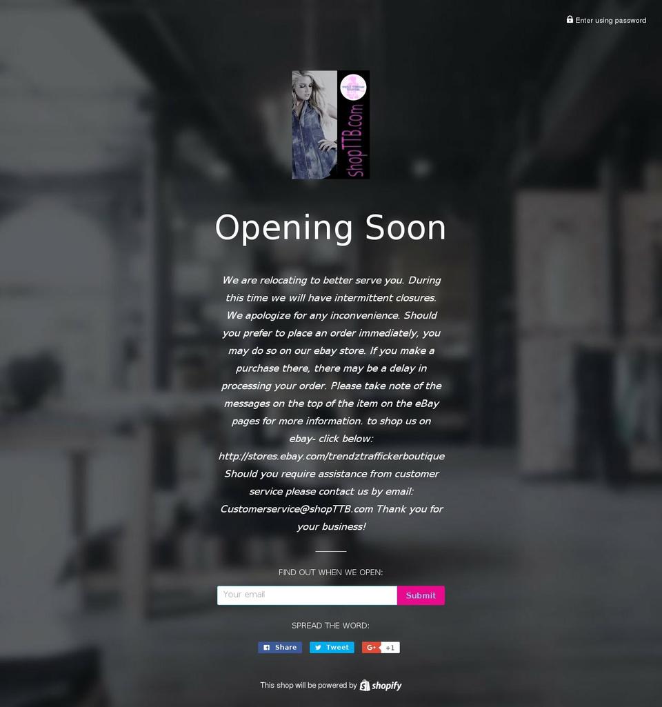 shopttb.com — Shopify storefront screenshot