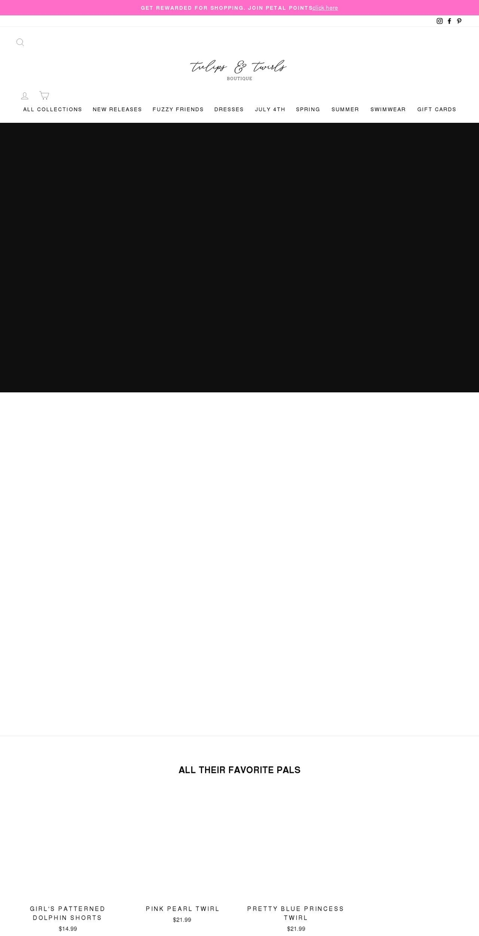 shoptulipsandtwirls.com shopify website screenshot