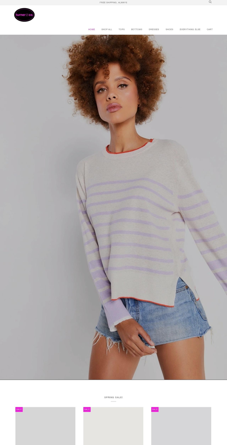 shopturnerandco.com shopify website screenshot
