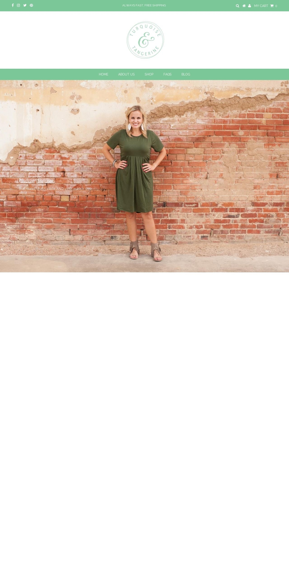 shopturquoiseandtangerine.com shopify website screenshot