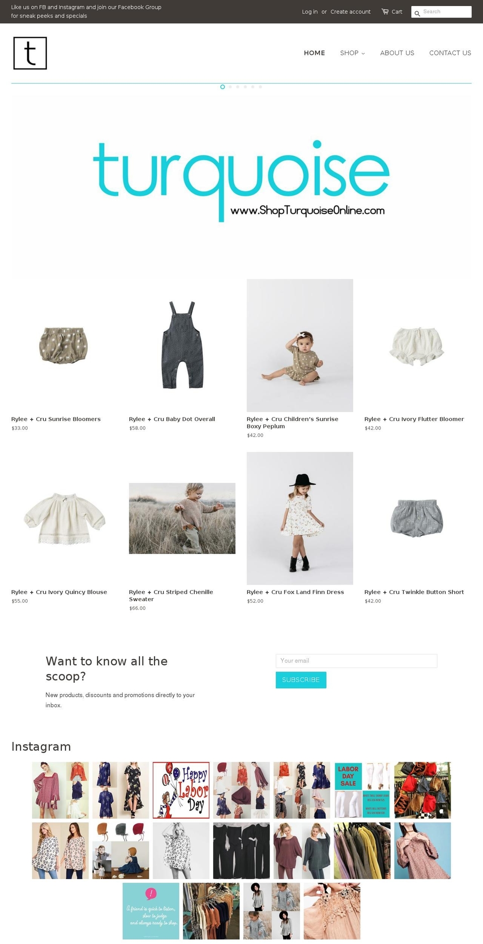 shopturquoiseonline.com shopify website screenshot