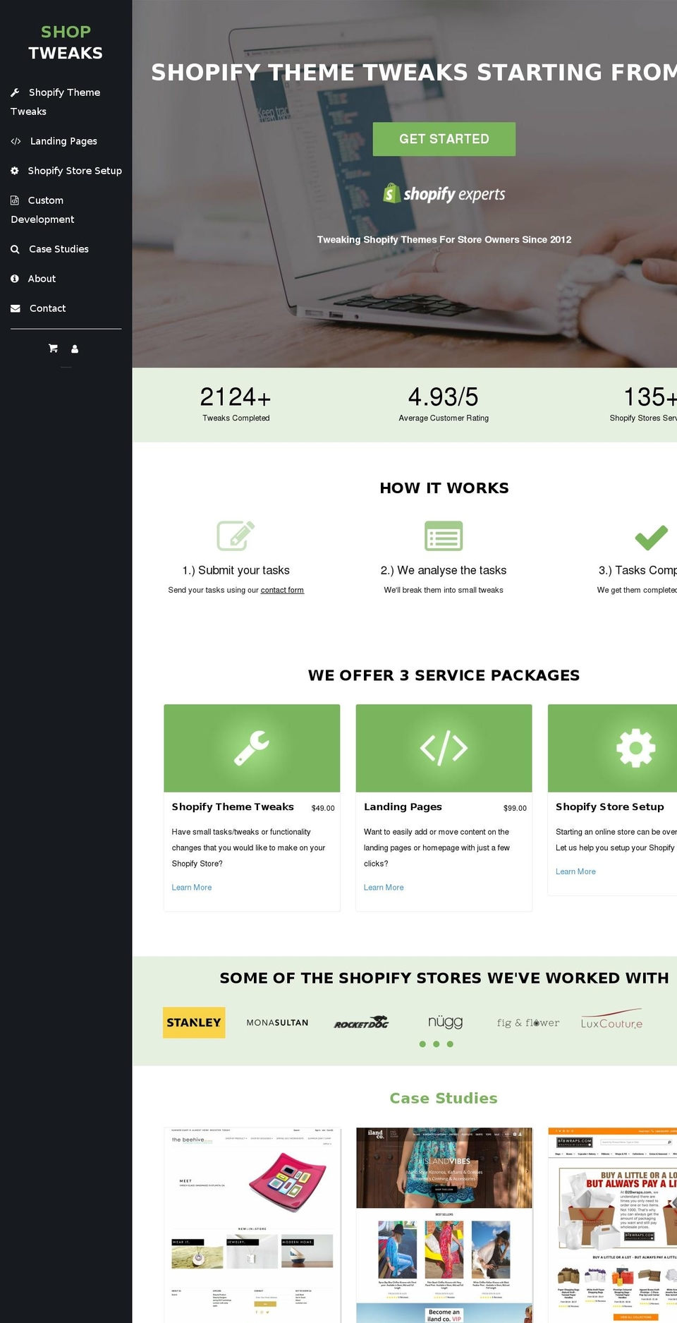 shoptweaks.com shopify website screenshot