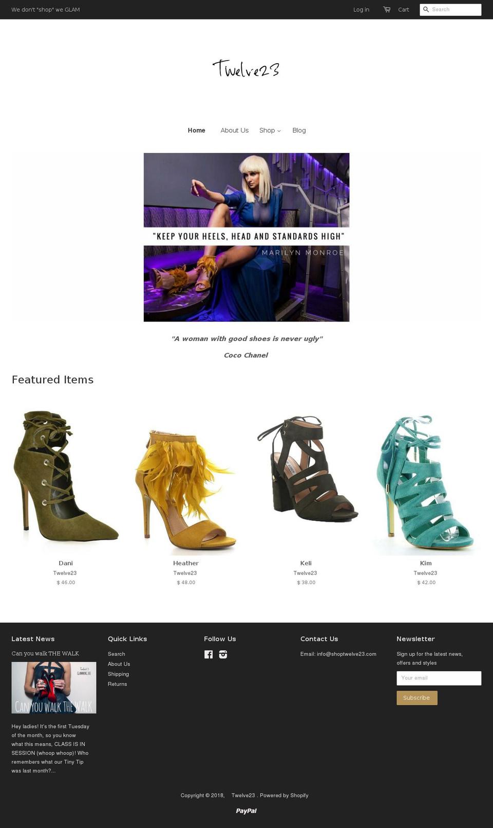 shoptwelve23.com — Shopify storefront screenshot