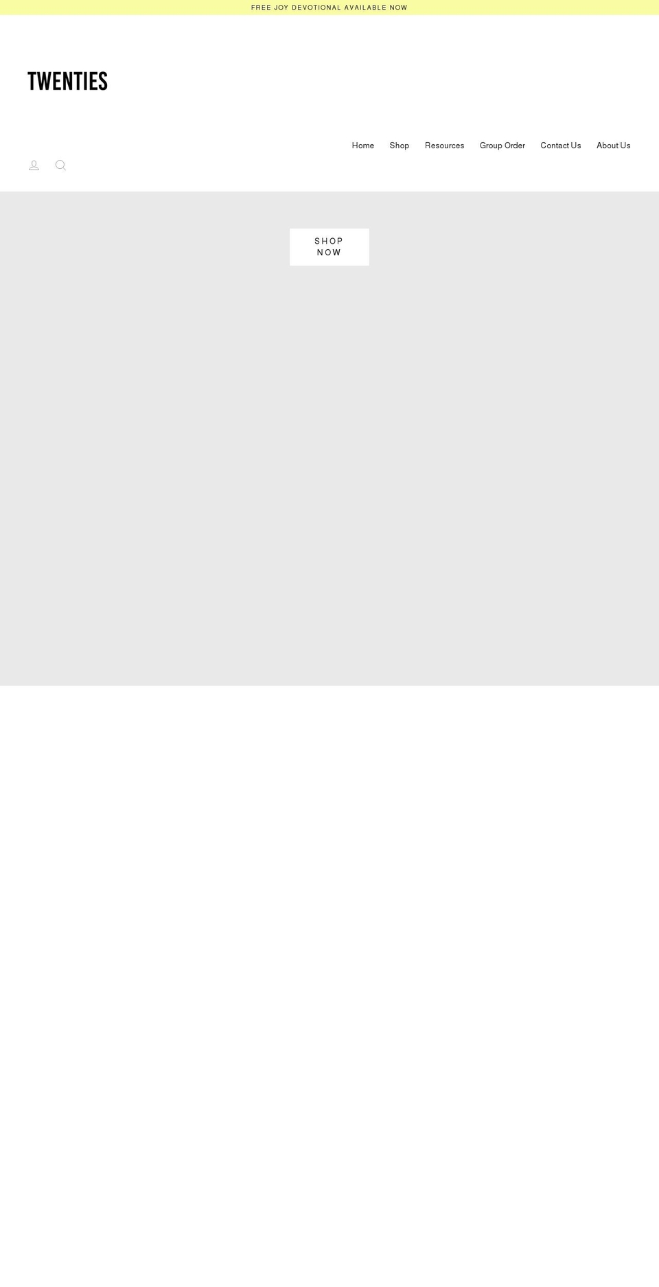 shoptwenties.com shopify website screenshot