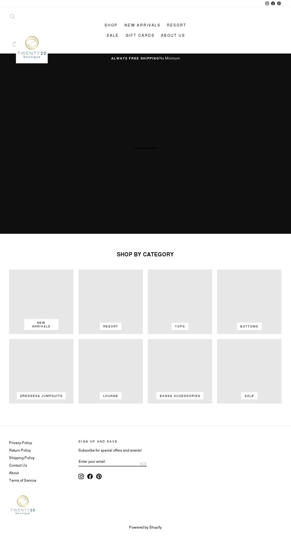 shoptwenty20boutique.com shopify website screenshot