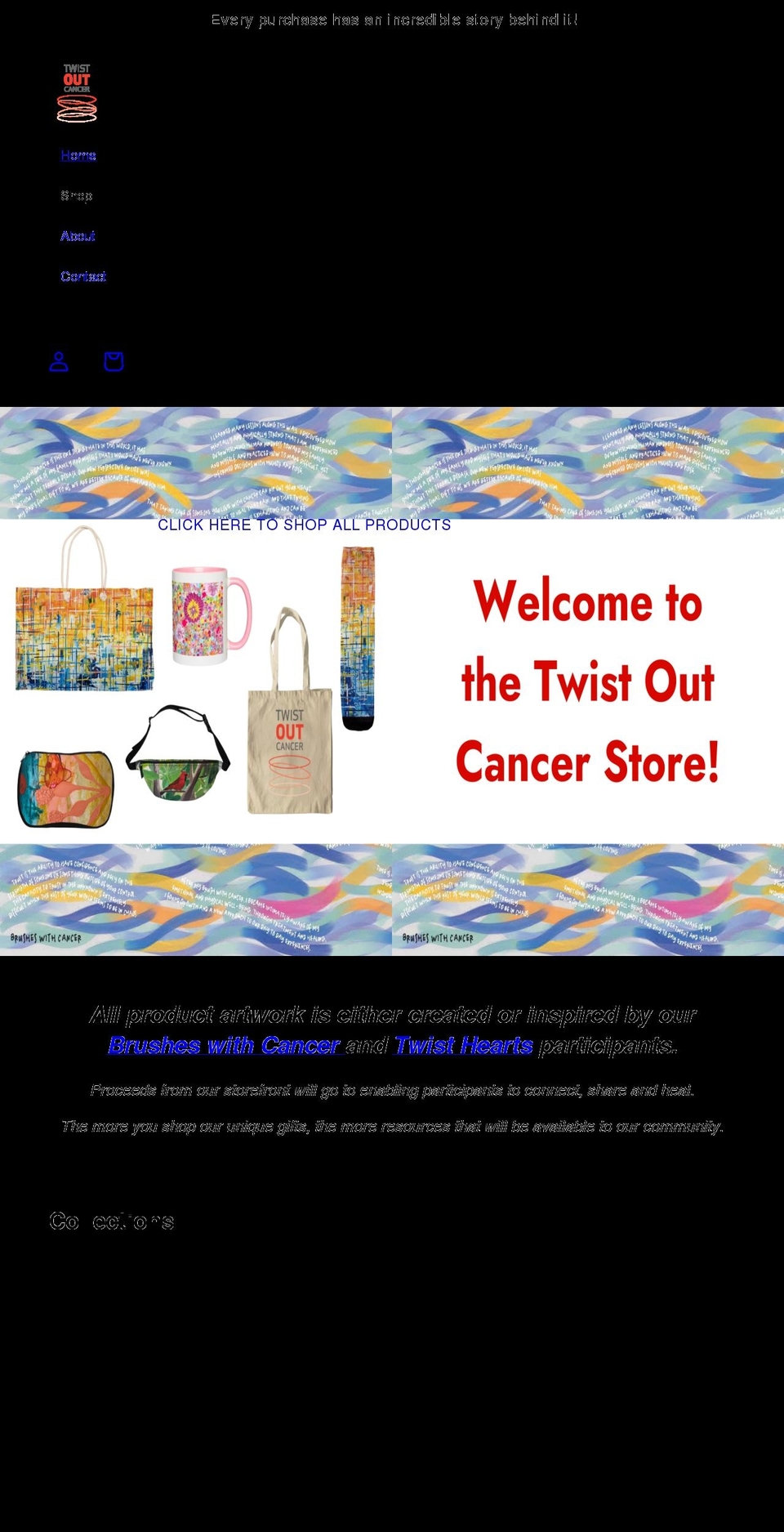 shoptwistoutcancer.org shopify website screenshot