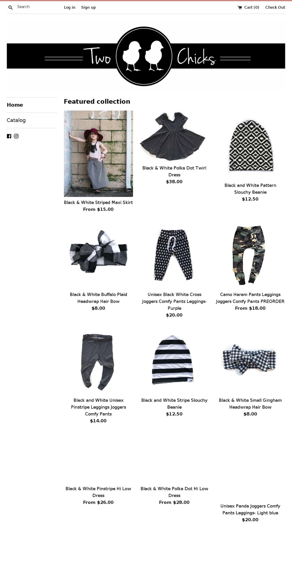 shoptwochicks.net shopify website screenshot