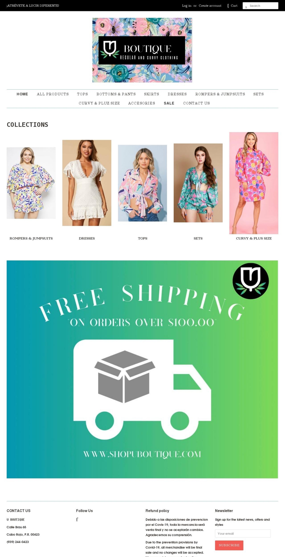 shopuboutique.com shopify website screenshot