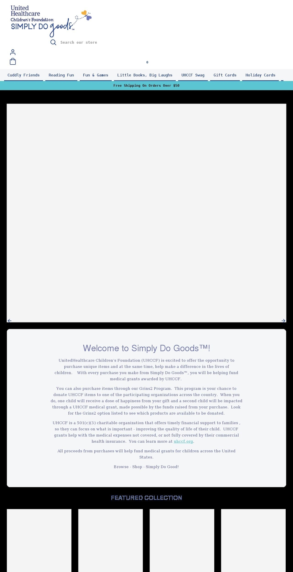 shopuhccf.org shopify website screenshot