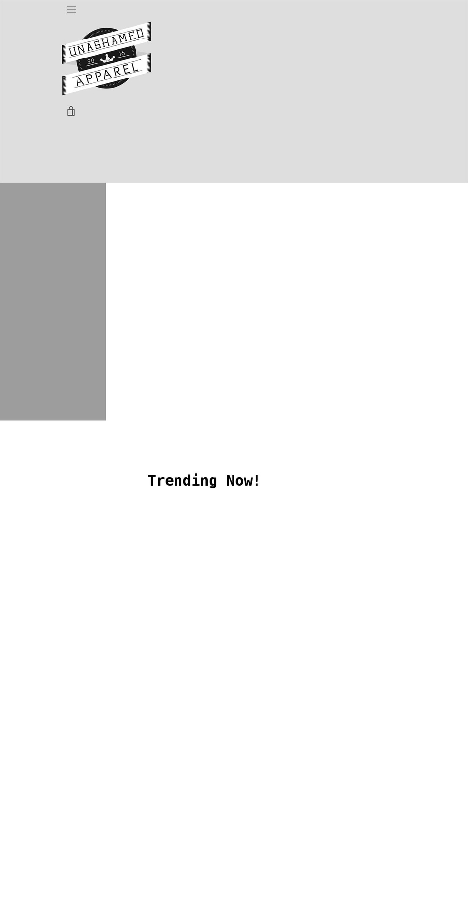 shopunashamed.com shopify website screenshot