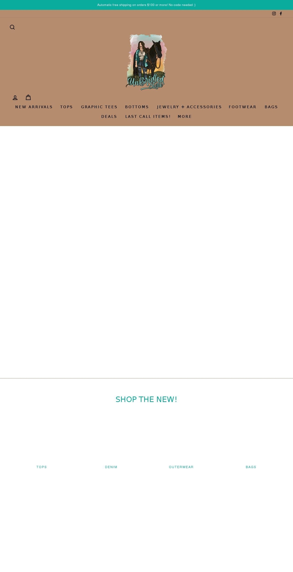 shopunbridledstyle.com shopify website screenshot
