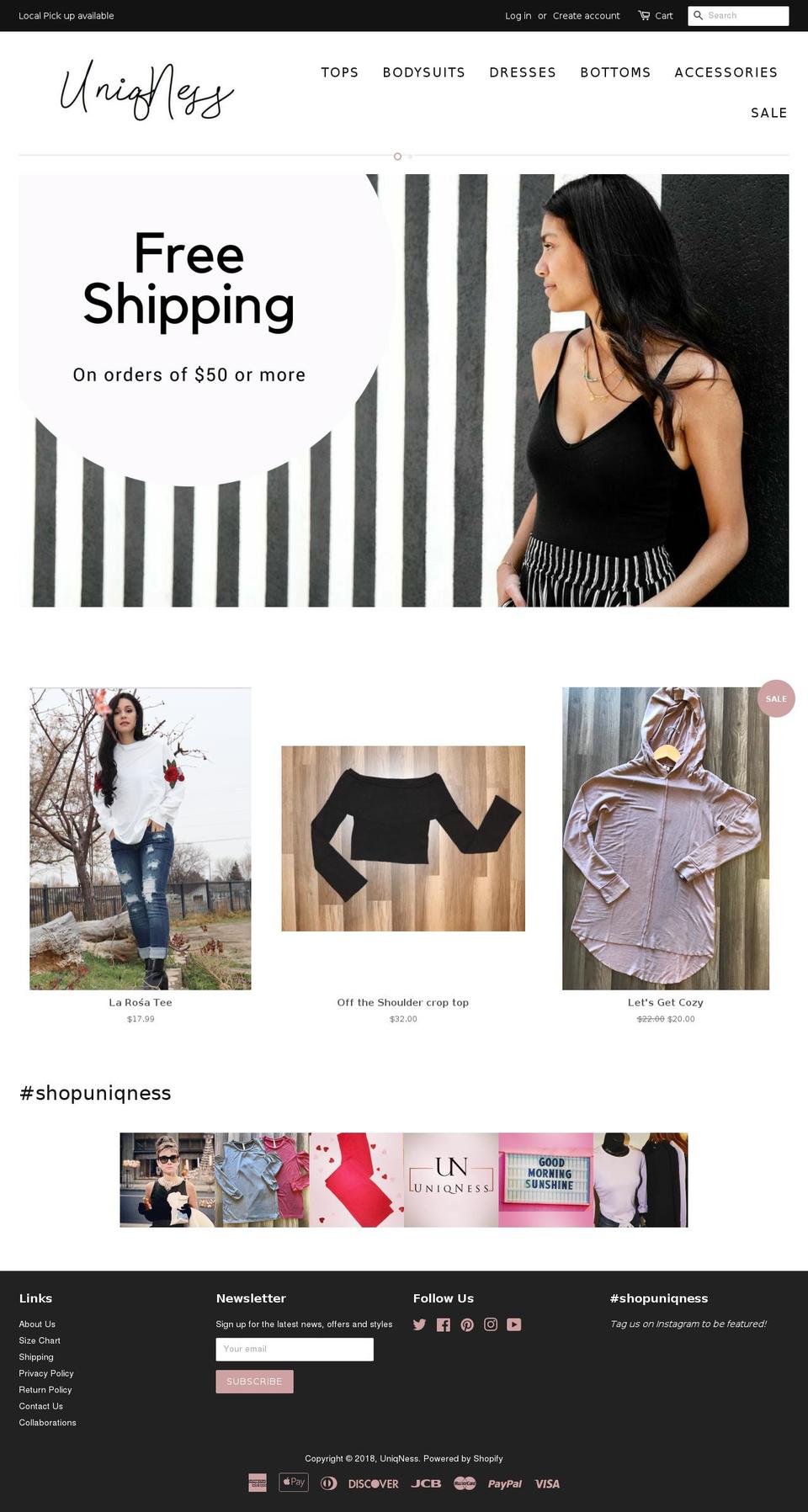 shopuniqness.com — Shopify storefront screenshot