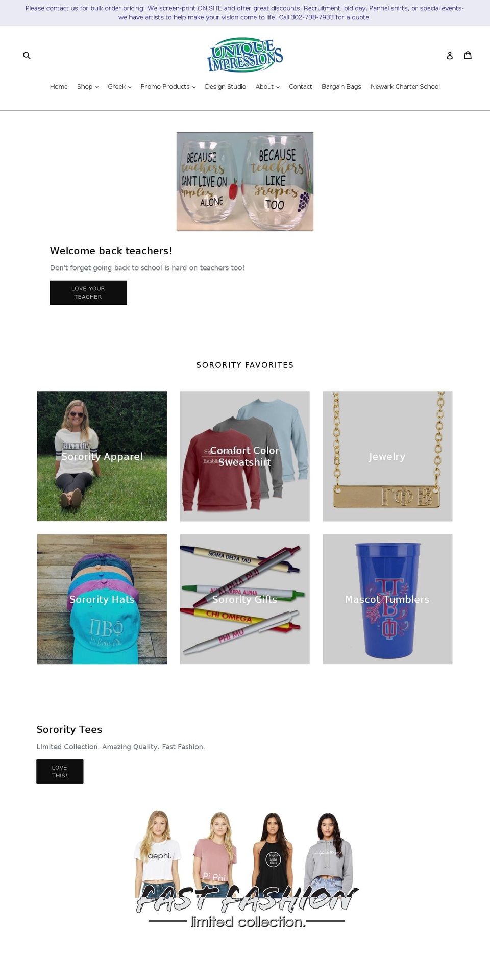 shopuniqueimpressions.com — Shopify storefront screenshot
