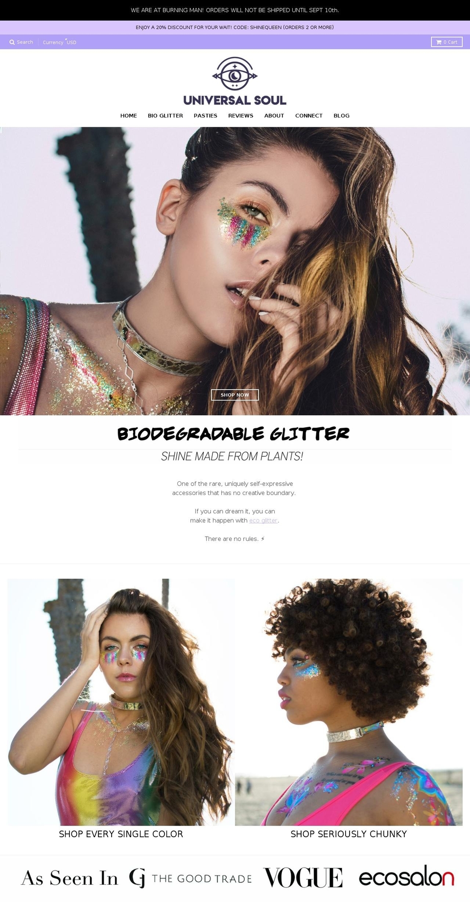 shopuniversalsoul.com shopify website screenshot