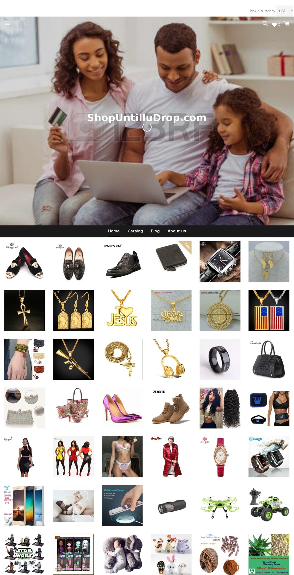 shopuntilludrop.com shopify website screenshot