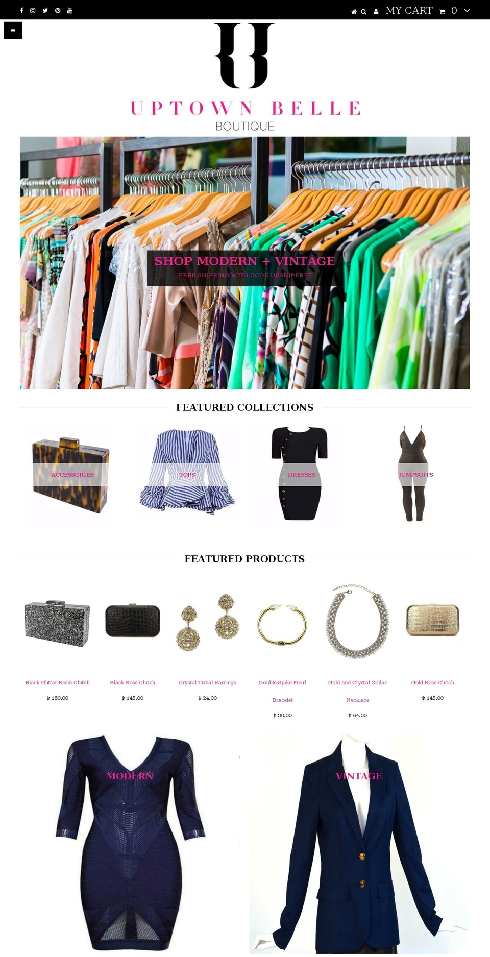 shopuptownbelle.com — Shopify storefront screenshot
