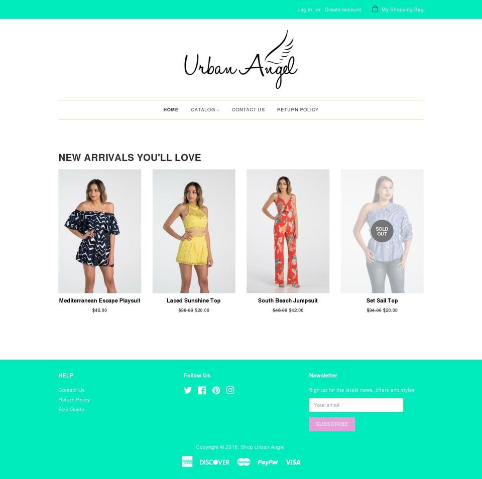 shopurbanangel.com shopify website screenshot