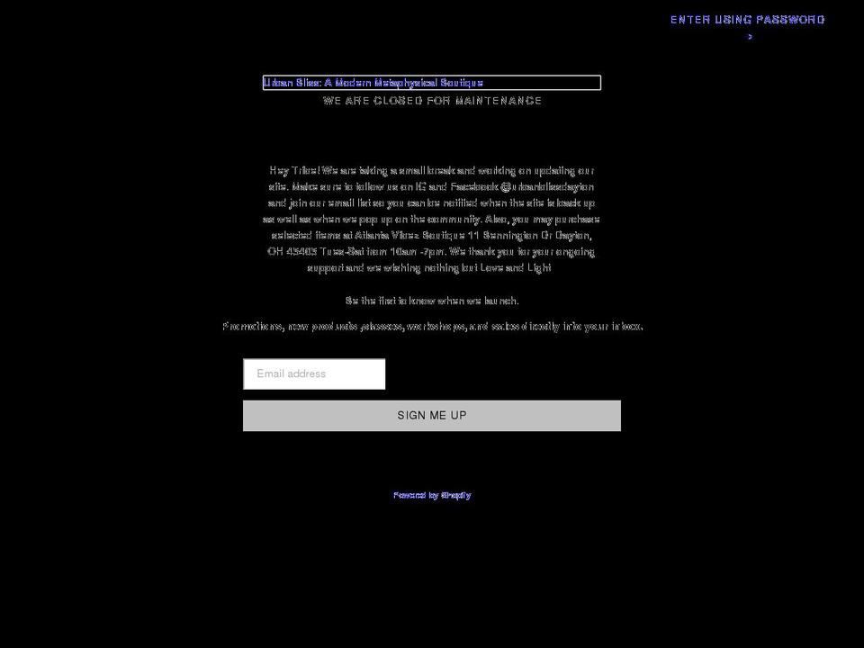 shopurbanbliss.com shopify website screenshot