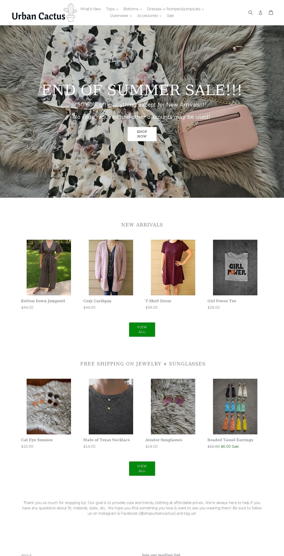 shopurbancactus.com — Shopify storefront screenshot