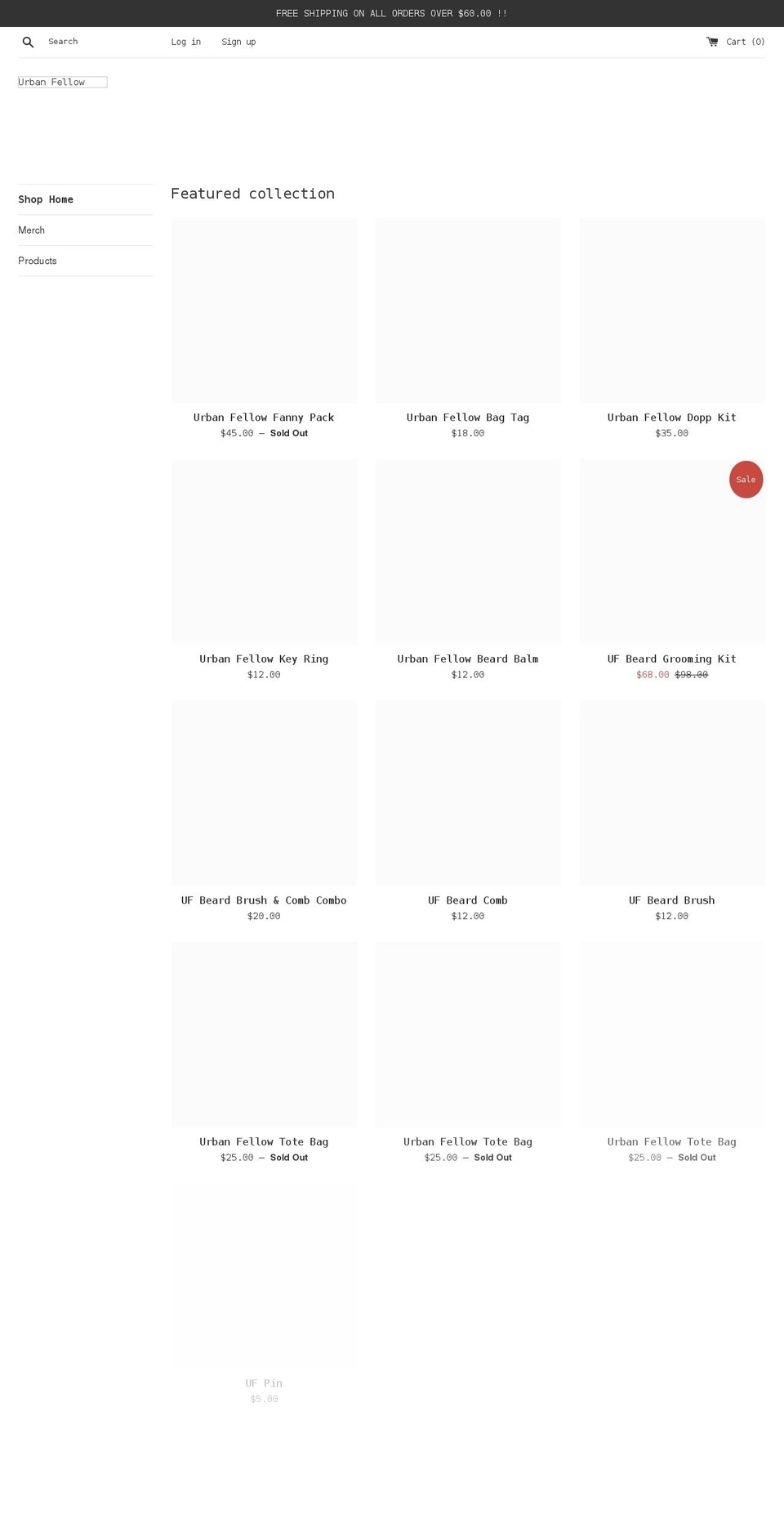 shopurbanfellow.com shopify website screenshot