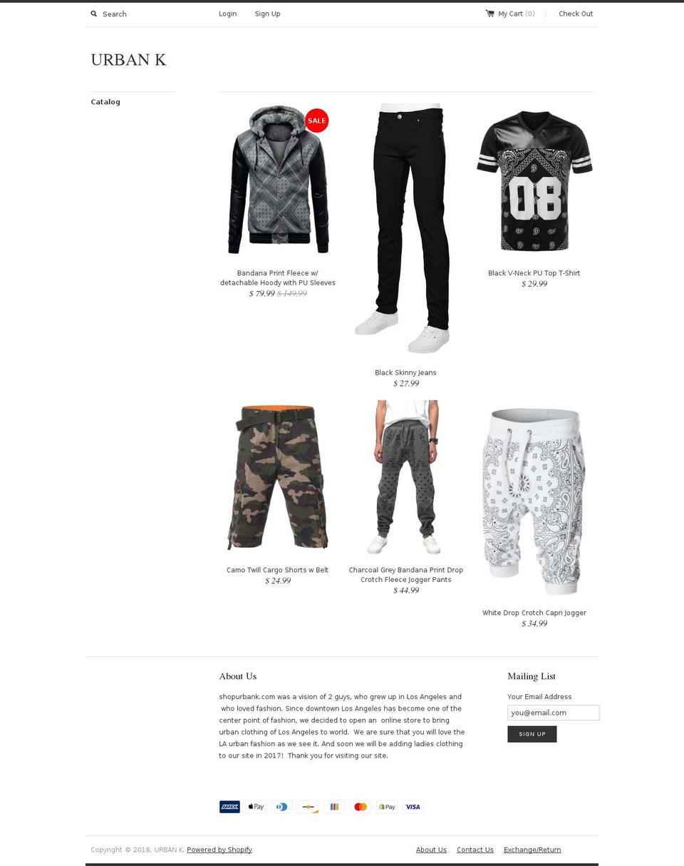 shopurbank.com — Shopify storefront screenshot