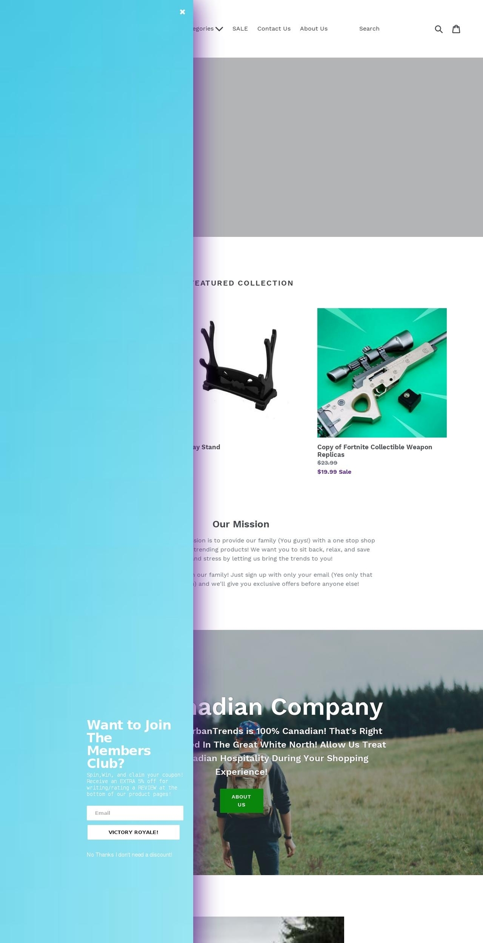 shopurbantrends.com — Shopify storefront screenshot