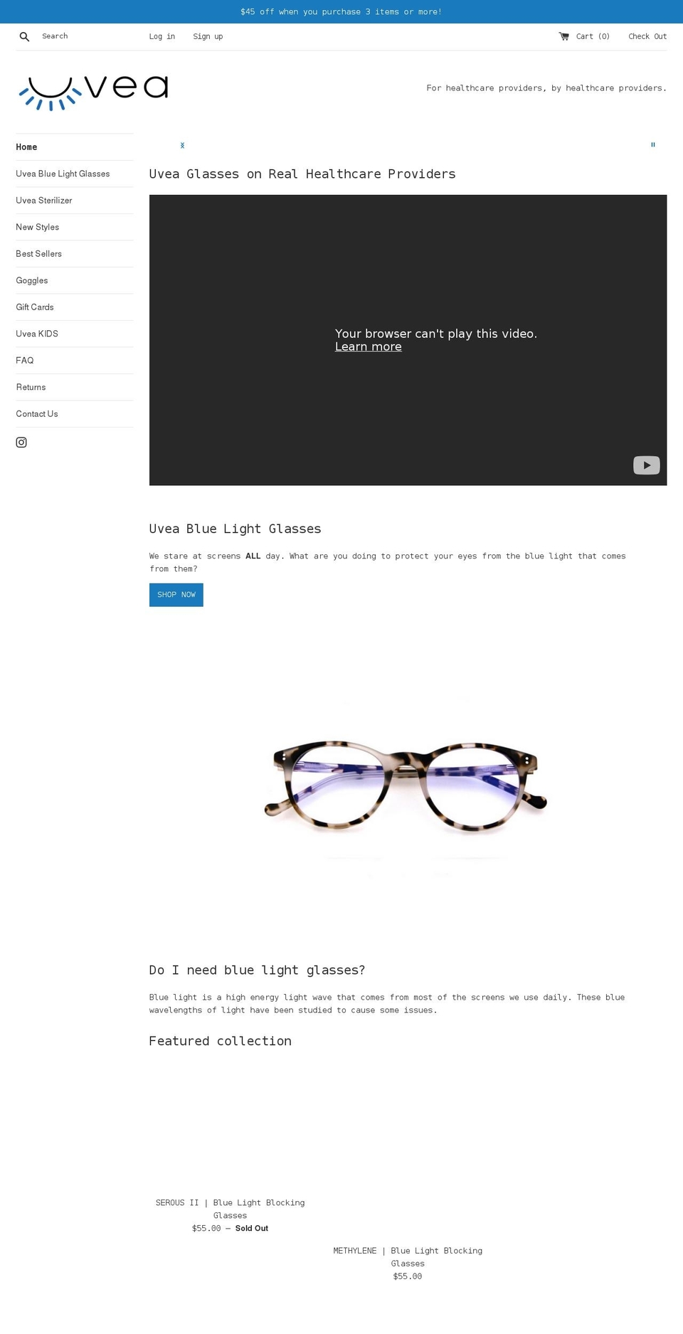 shopuvea.com shopify website screenshot