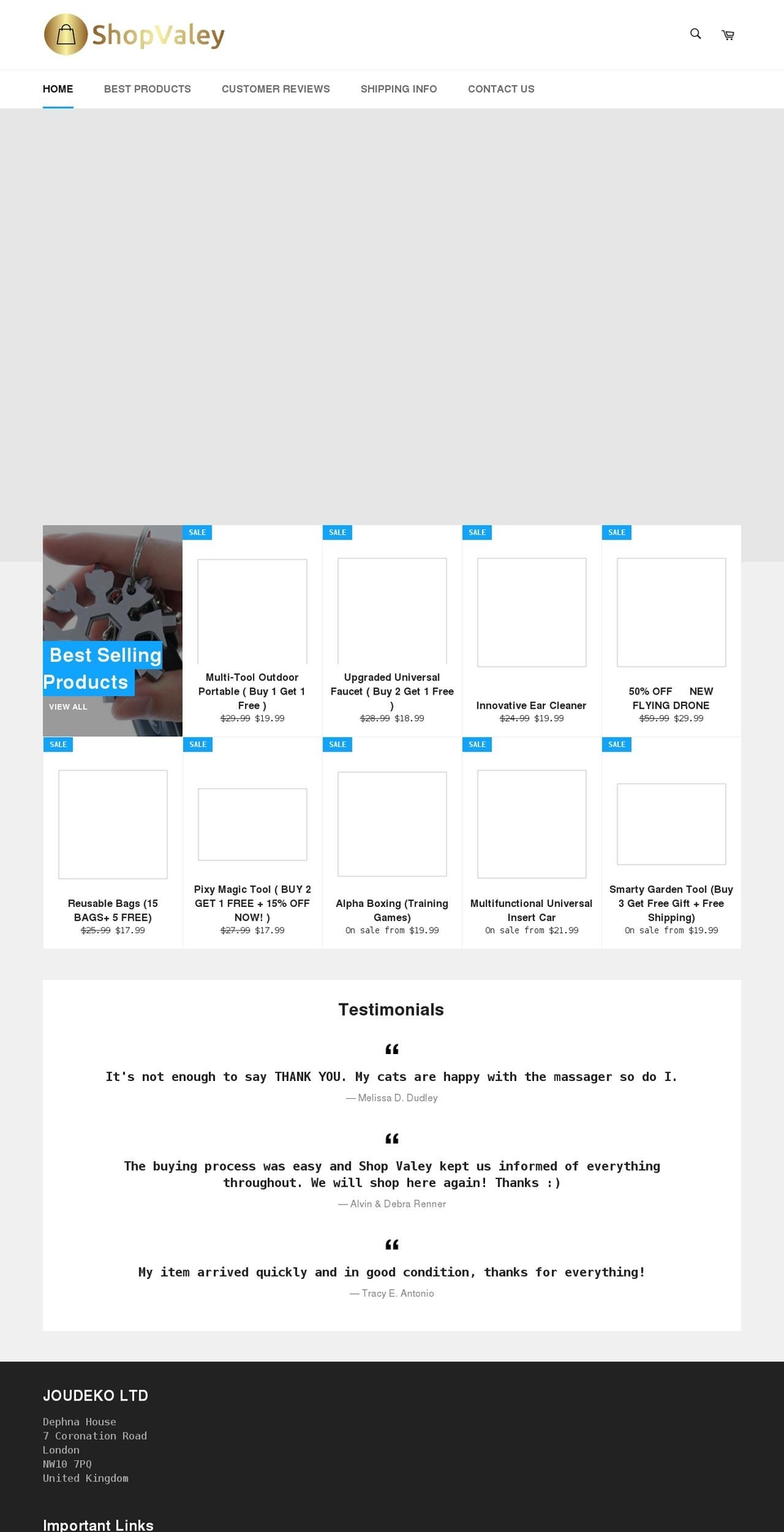 shopvaley.com shopify website screenshot