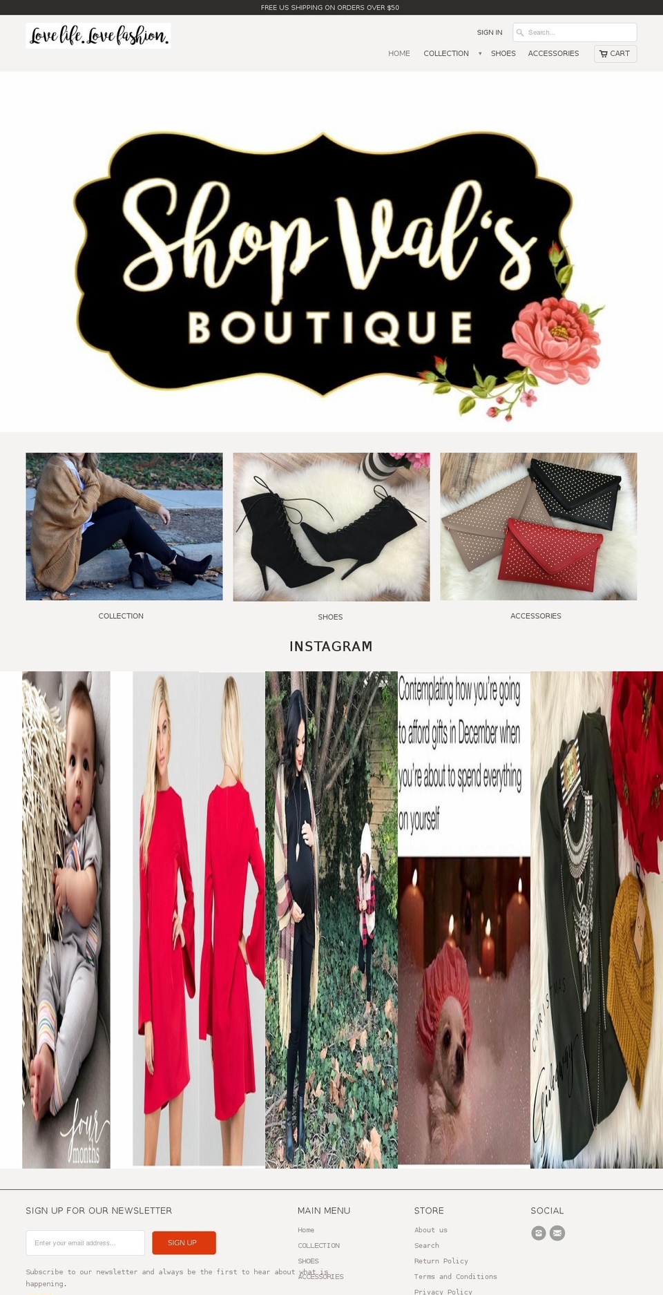 shopvalsboutique.net shopify website screenshot