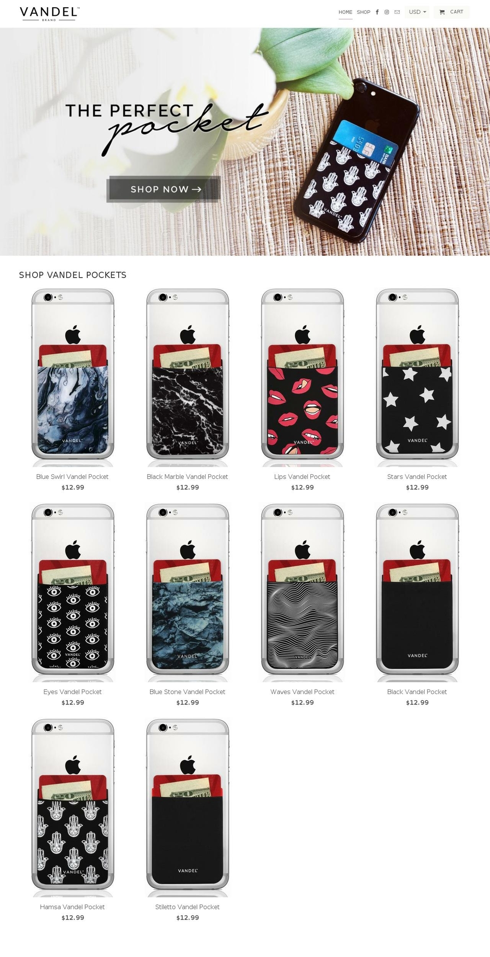 shopvandel.com shopify website screenshot