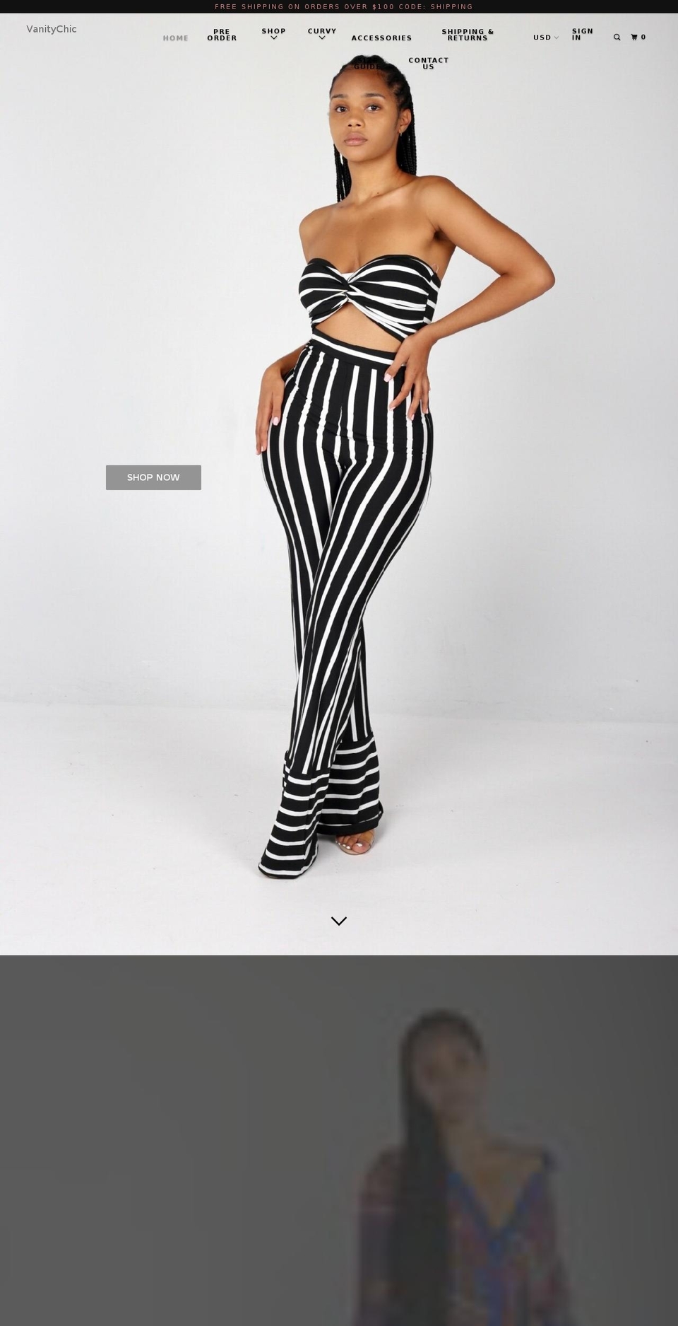 shopvanitychic.com — Shopify storefront screenshot