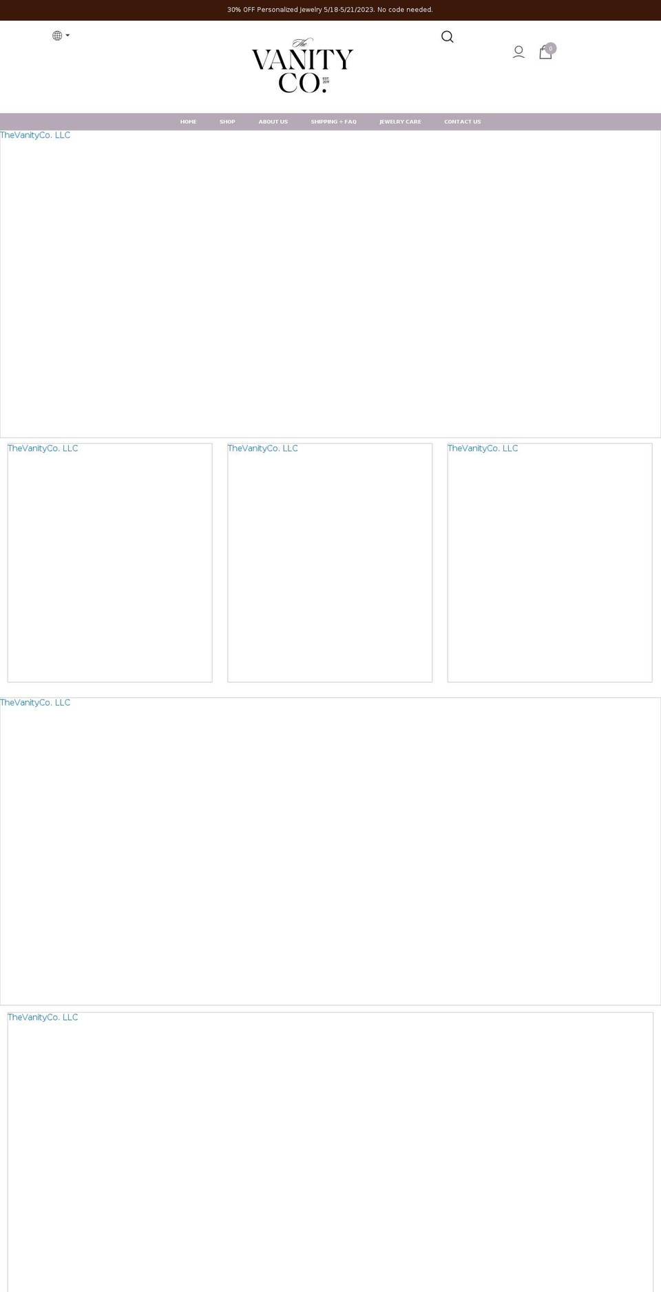 shopvanityco.com shopify website screenshot