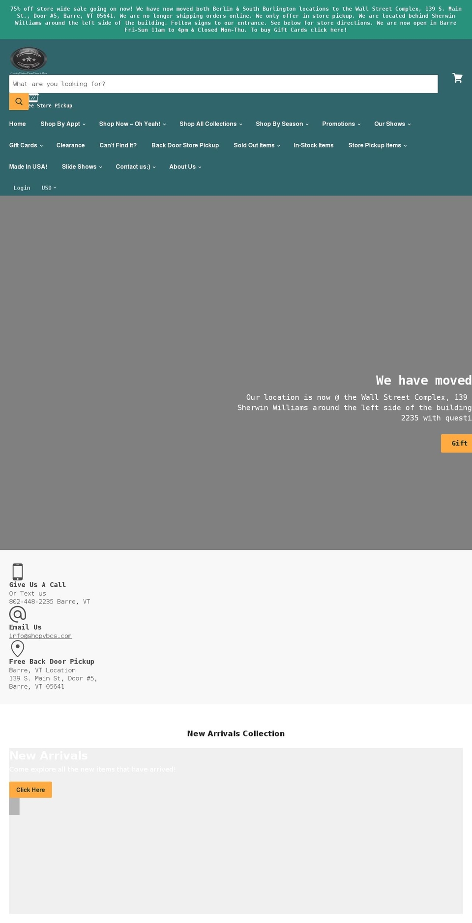 shopvbcs.com shopify website screenshot