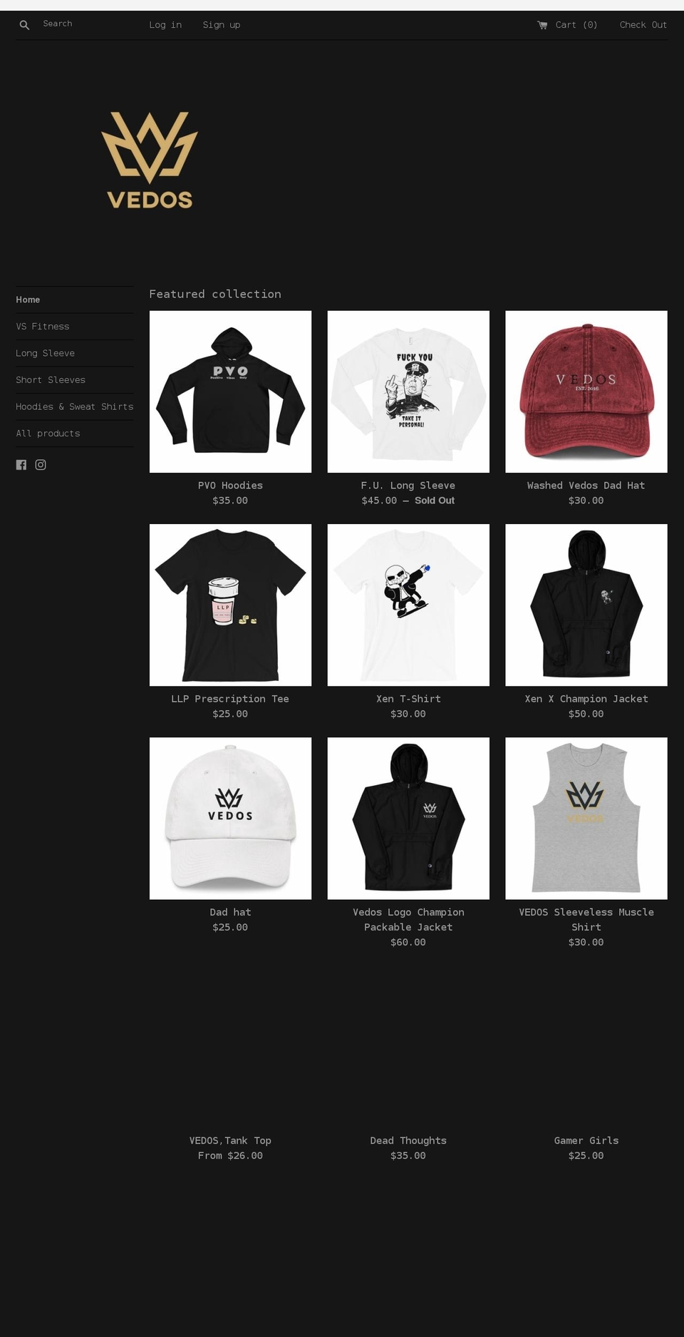 shopvedos.com shopify website screenshot