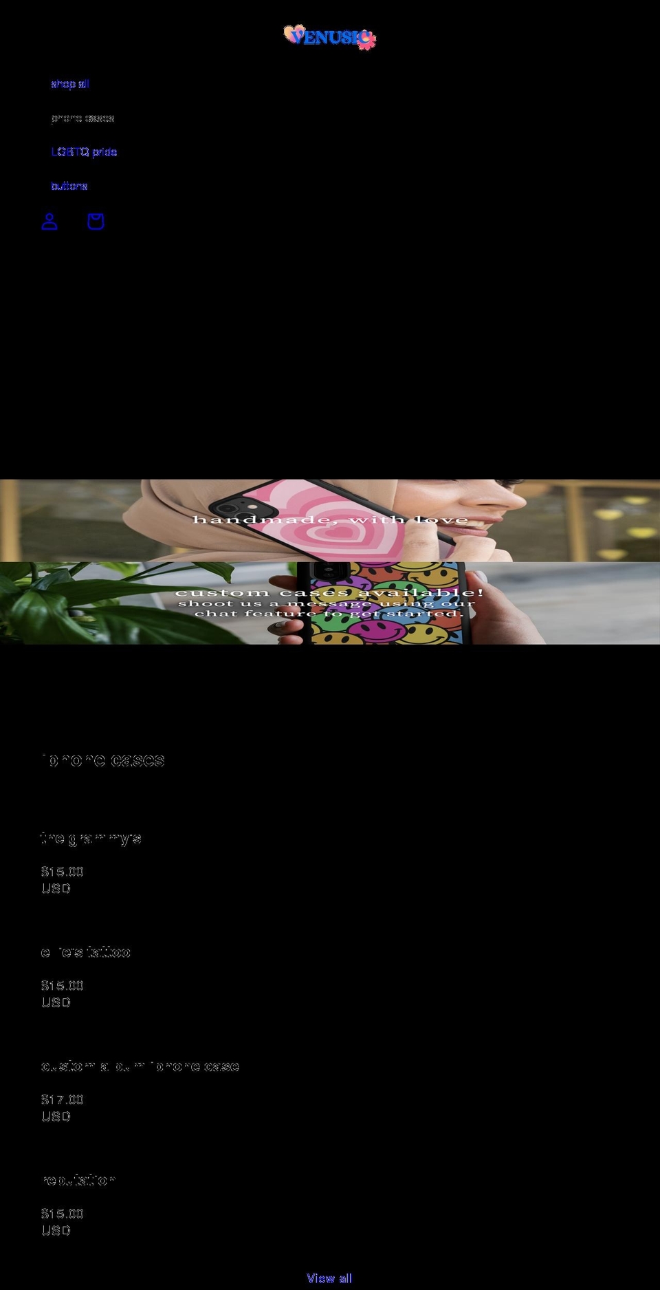 shopvenusic.com shopify website screenshot